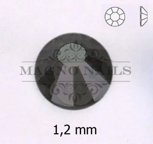 Glas Ministrasssteine rund - Jet Hematite Nail Art Nails Nagel Nögel Nailart